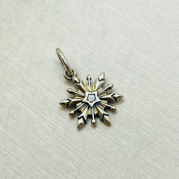 EUC Pandora 791564CZ Sterling Silver Disney Frozen Snowflake Dangle Charm - Picture 5 of 8
